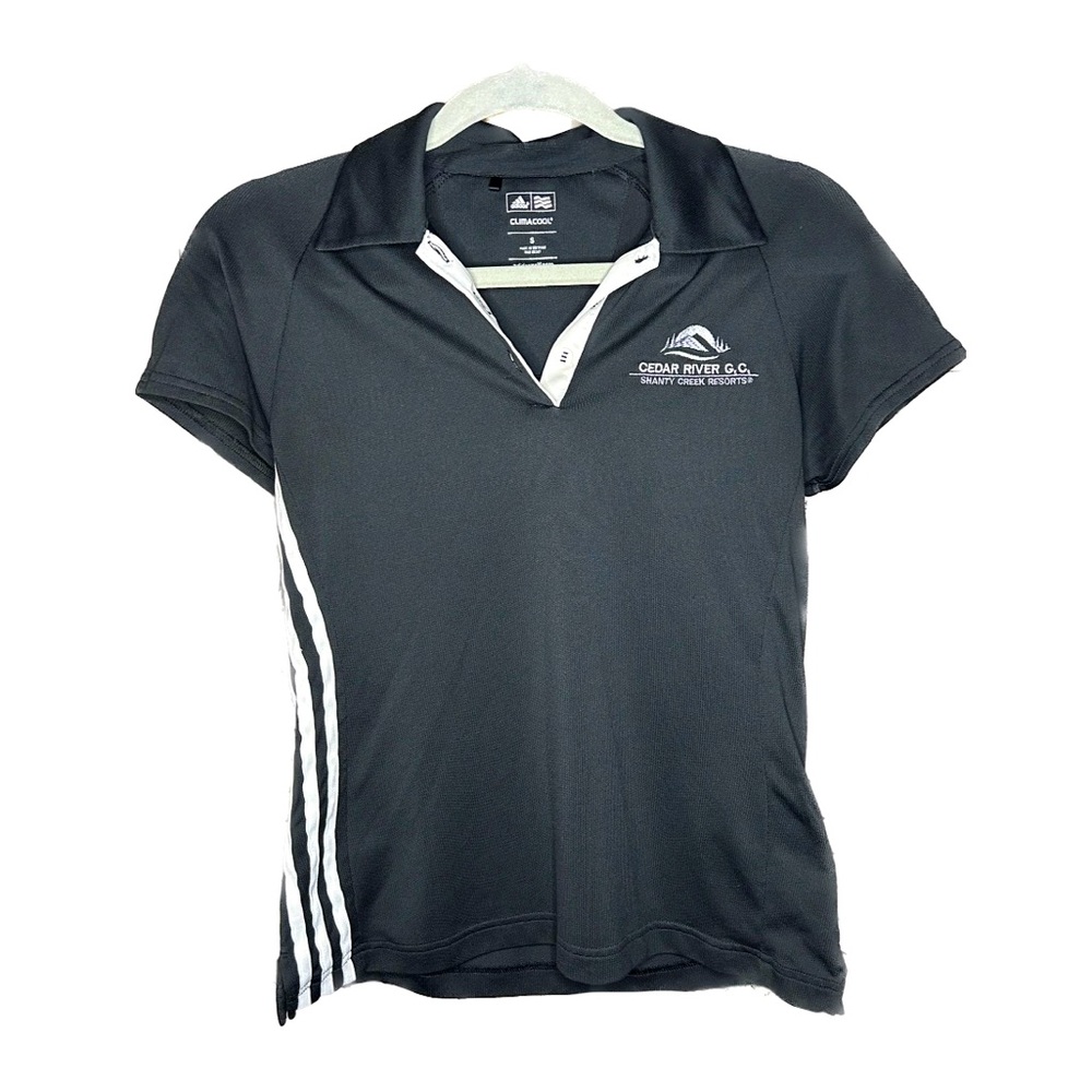 Adidas Three Stripe Golf Club Shirt Athletic Polo